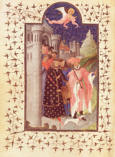 The Departure of Jean de France (1340-1416) Duke of Berry, from Les Petites Heures de Duc de Berry, c.1412 by Limbourg Brothers